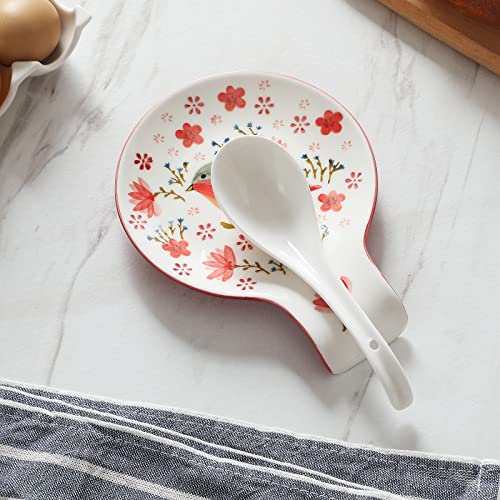 Hand Painted Spoon Rest (Red)
