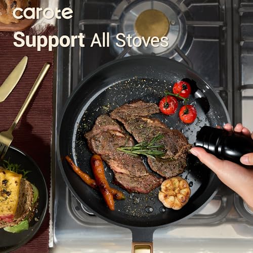 Ceramic Cookware Sets (Black / 16 Piece)