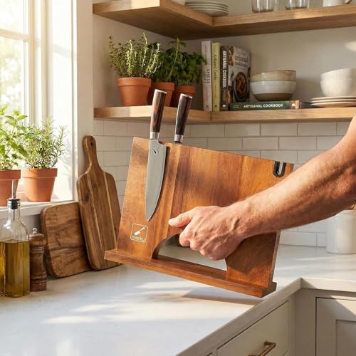 Magnetic Knife Block with Built (Magnetic / 12.23*4.07*10.21 Inch)