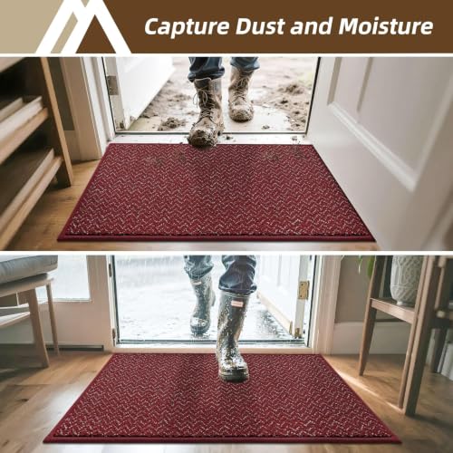 Dirt Trapper Door Mat 32"x48" Non Slip Washable Red