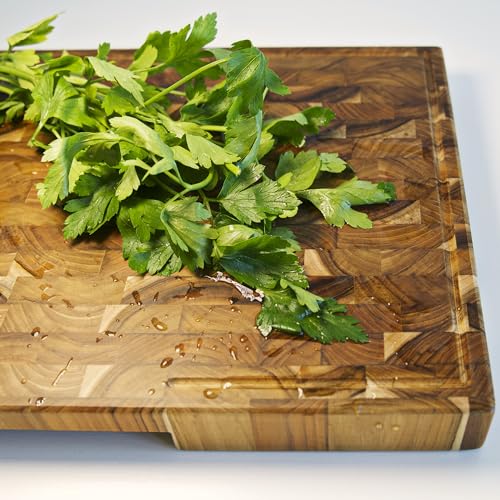 Teak Wood Cutting Board for Kitchen (Teak Wood / 19.7"L x 12.2"W)