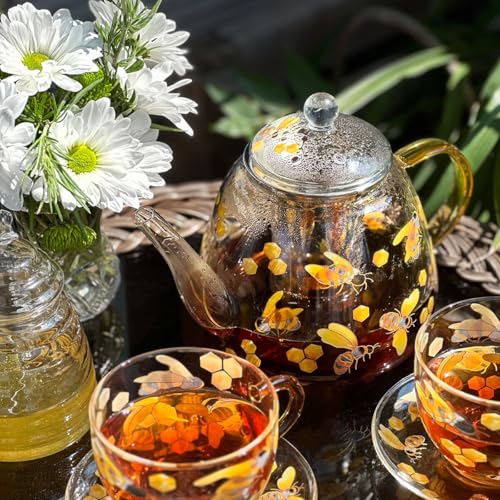 Heat Resistant Glass Teapot with Infuser (Honey Bee)
