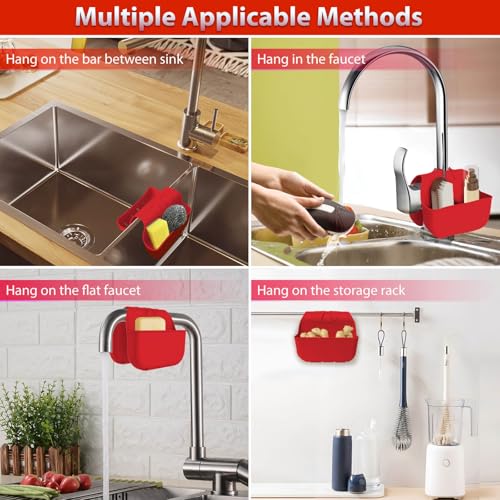 Sponge Holder for Kitchen Sink (Red)