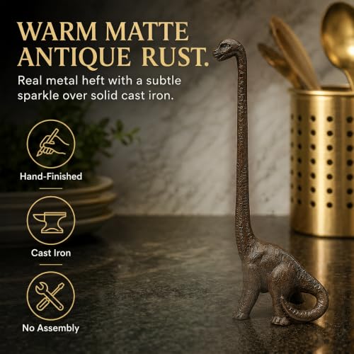 Rustic Dino Paper Towel Holder & Metal Toilet Paper Stand (Rustic Dino)