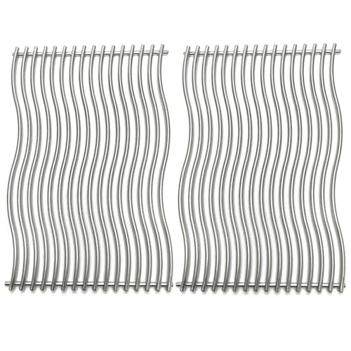 17-3/4" Stainless Steel 2Pack Waved Cooking Grids Grates Replacement Parts for Napoleon Rogue 425 Gas Grill S83013 (17 3/4 x 23-1/2 '')