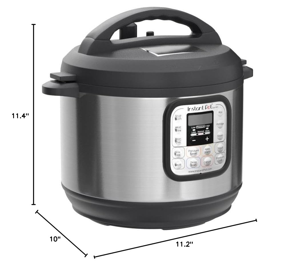 Duo 7-in-1 Mini Electric Pressure Cooker, Slow Rice Cooker, Steamer, Sauté, Yogurt Maker, Warmer & Sterilizer, Includes Free App with over 1900 Recipes, Stainless Steel, 3 Quart (3 Quarts)