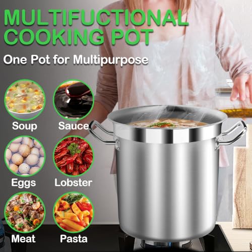 Stainless Steel 24 Quart Stock Pot with Lid (24 Quarts)