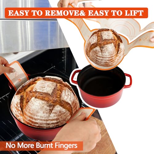 2 Pack Thickened Silicone Bread Sling (Orang-20.9"L x 8.7"W)