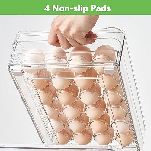 Egg Holder for Refrigerator (2Pack-Clear)