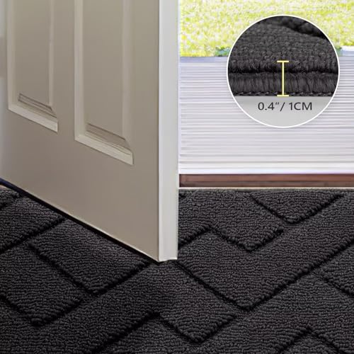 Front Door Mat Outside Entrance (Charcoal / 59" x 36" (Rectangular))