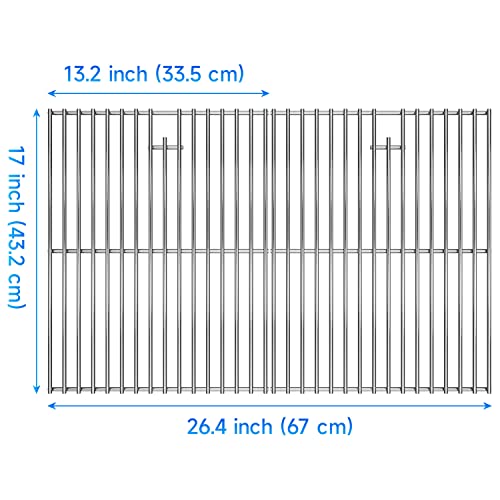 17" Cooking Grates for Home Depot Nexgrill 720 (17"D x 26.4"W)