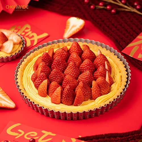 9.5 Inch Round Tart Pan with Holes Removable Loose Bottom (9.5" with Holes Removable Bottom)