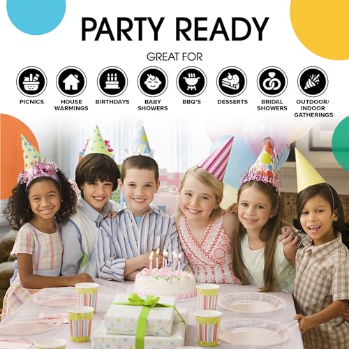 Exquisite Party Solids Sturdy Clear Plastic Plates 7" Cake Plates 100 Pcs (7 inch / Clear)