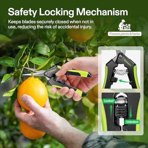 6.5 Inch Garden Scissors (Black Straight Blade / Black)
