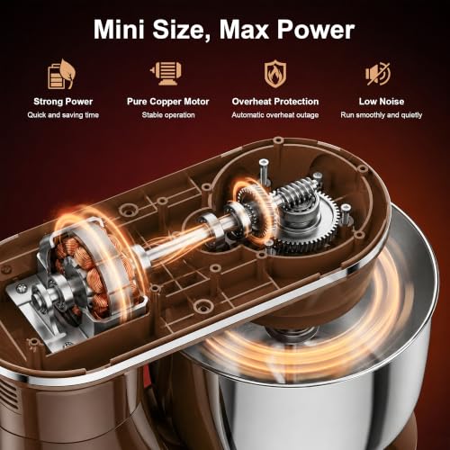 4QT Electric Stand Mixer (Brown)