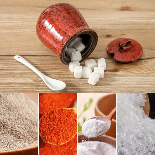 Ceramic Sugar and Creamer Set (Red)