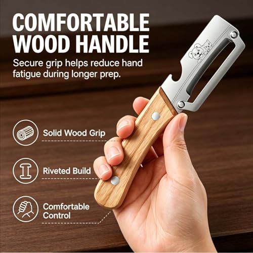 Vegetable Peeler (Standard / Silver/Natural Wood)