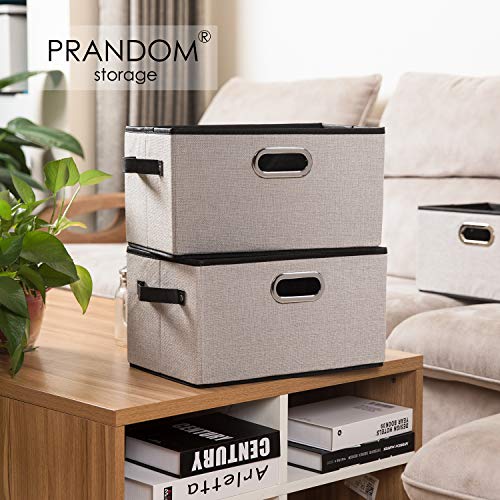 Fodable Storage Bins for Closet [3 (Light Grey / Medium(3-Pack))