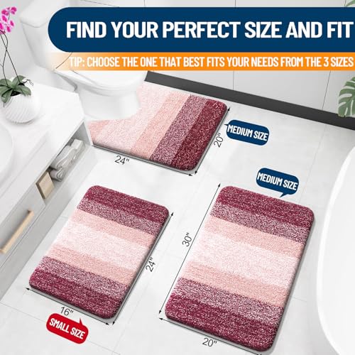Small Bathroom Rugs 24x16 (24" X 16" / Red)
