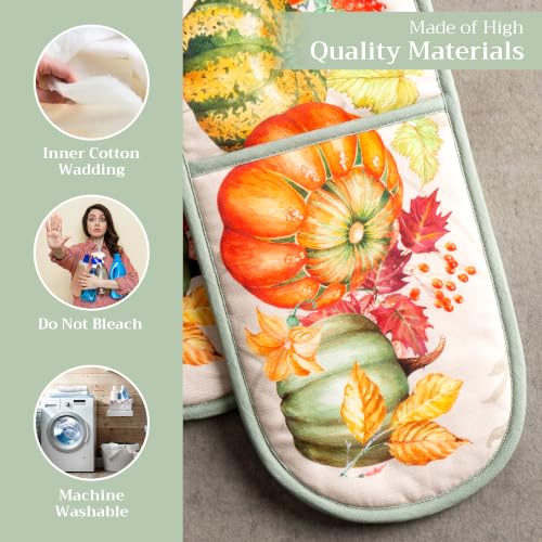 Double Oven Mitts 100% Cotton Double Oven Glove (085 - Lumina / 7" x 35" (Double Oven Mitt))