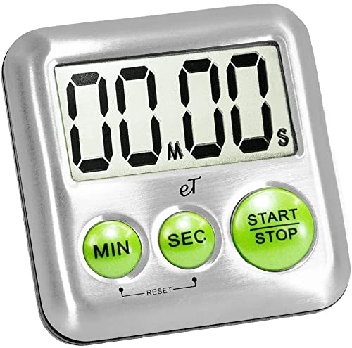Elegant Digital Kitchen Timer Stainless Steel (8 Count)