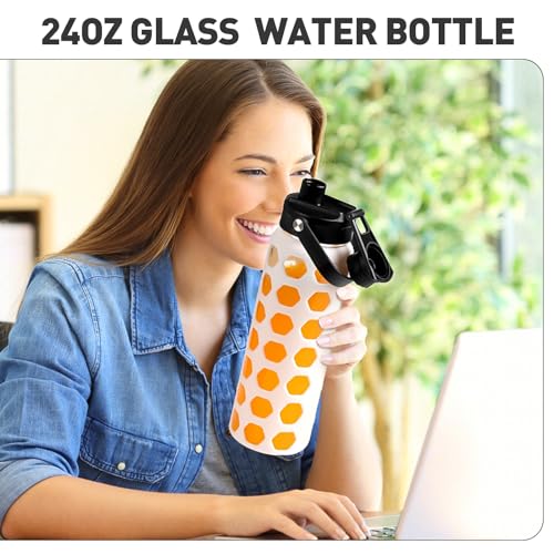 Glass Water Bottle (White / 24 Ounces)