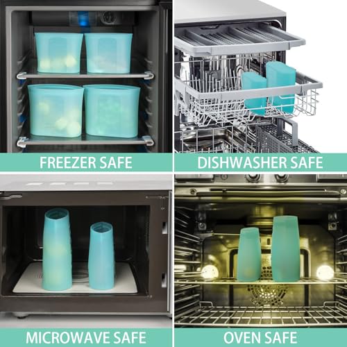 Reusable Sandwich & Snack Bags (Aqua | S+XS | 8 Pack)