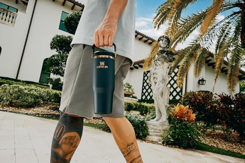 x IceFlow 2.0 Flip Straw Tumbler with Handle (Messi Goat Black / 30 Ounces)