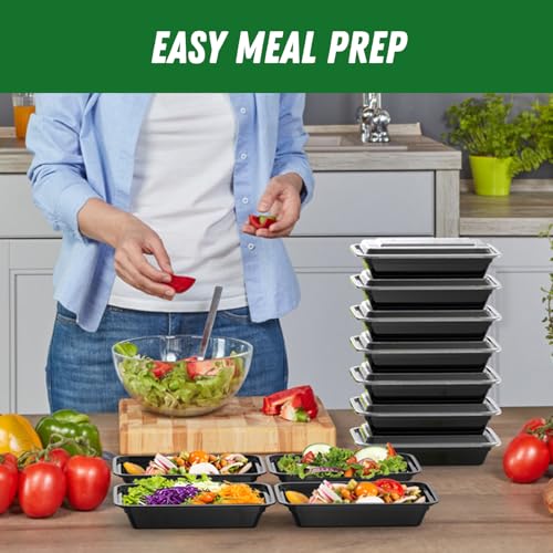 50 Pack (100-Piece) 28 oz Meal Prep Containers Reusable with Lids (28 oz)