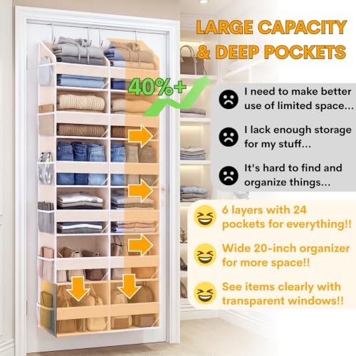 Over the Door Organizer 6 Tiers (Cream - 6 Tiers)