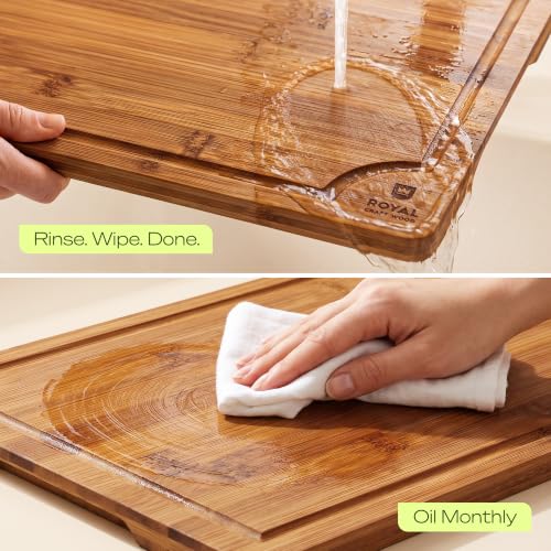 Wooden Cutting Boards for Kitchen Meal Prep & Serving (4-Piece / Brown)