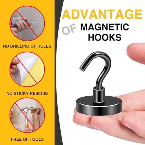 Magnetic Hooks (Black / 1.42in)