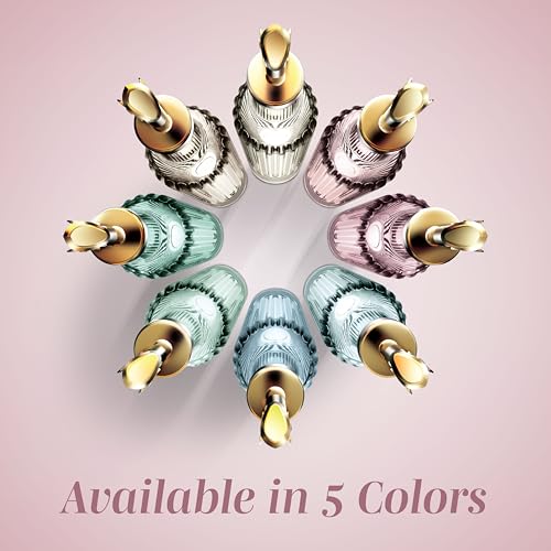 Glass Olive Oil Bottle Dispenser (Elegant Fluted / Pink)