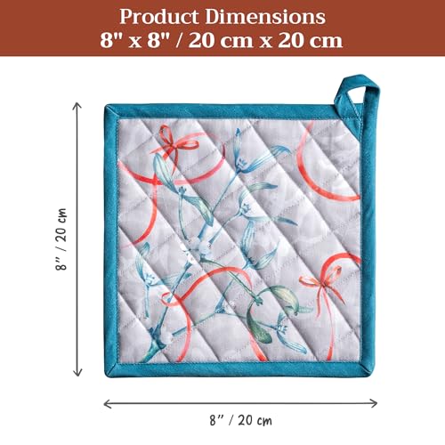 Pot Holders 100% Cotton Potholders (122 - Enora / 8" x 8" (Pot Holder Pack of 1))