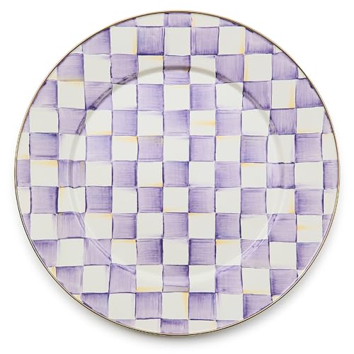 Enamel Serving Platter (Violet Check)