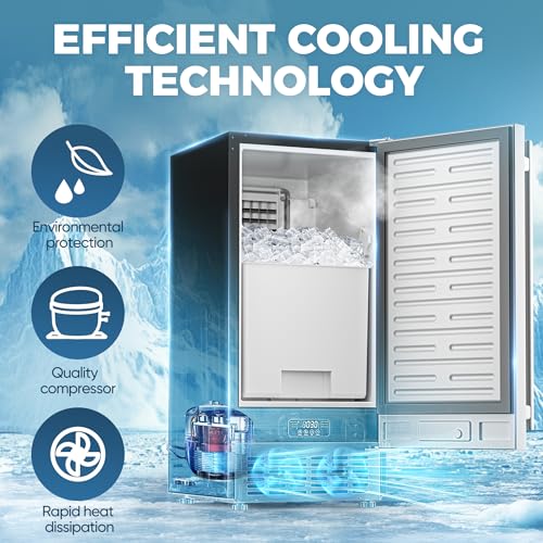 15" W Commercial Under Counter Ice Maker Machine (80lbs/24H / Under Counter Ice Maker-Black)