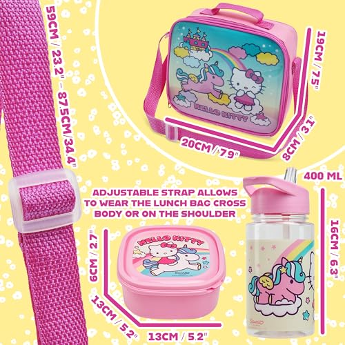 Hello Kitty Girls Lunch Box 3Pc Set (Multi Hello Kitty)