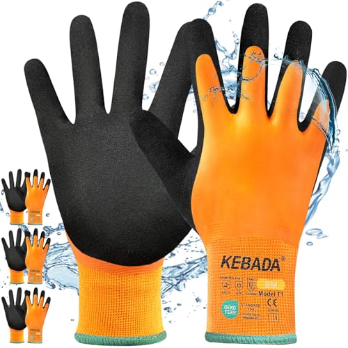 T1 Waterproof Winter Work Gloves for Men and Women (3 Count)
