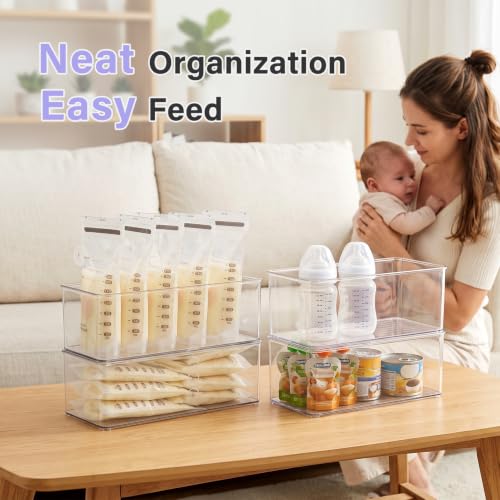 4 Pcs Storage Container Breastmilk for Fridge