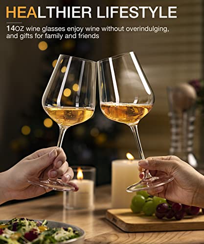 White Wine Glasses Set of 6 (Set of 6-14oz)