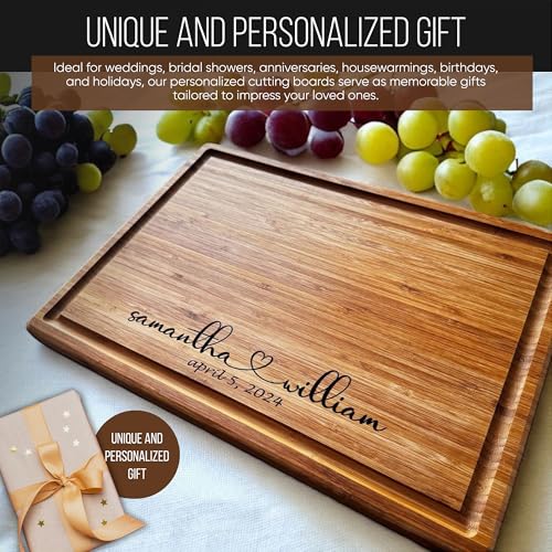 Handmade Personalized Bamboo Cutting Board (First Name Engraving)