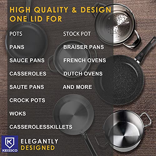 Stainless Steel Universal Lid for Pots (Silver Handle)