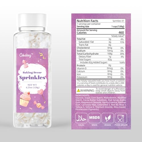 White Lovers Sprinkles for Cake Decorating 4.23ounce (4.23 Ounce)