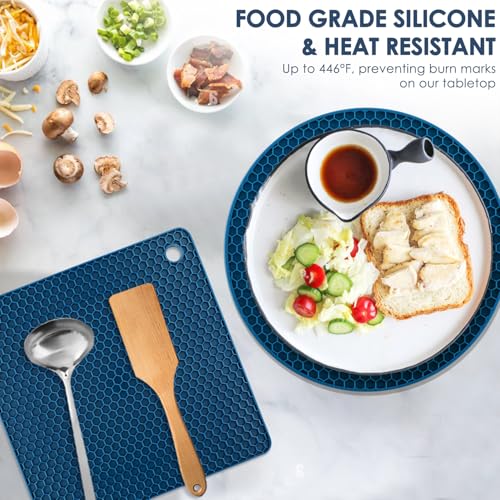 Silicone Trivets for Hot Dishes (7x7in / 01 Indigo)