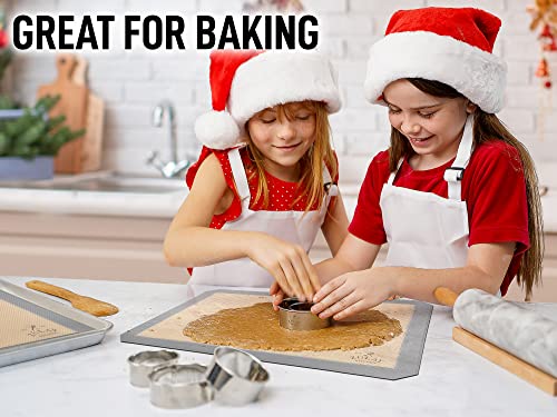 2 Pack) Silicone Baking Mat Sheet Set - Reusable Baking Mat Nonstick - Half Sheet Baking Mat For Oven - 16.5" x 11.6" (Light Gray) (2 Pack / Pale Gray)