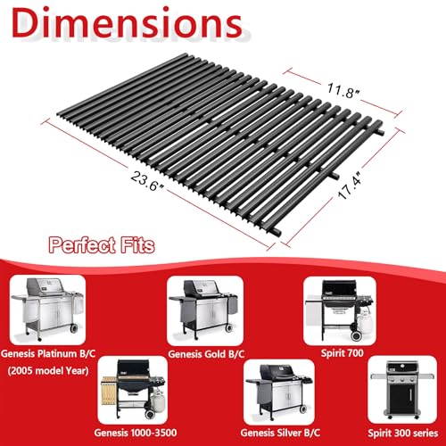 17.4" Grill Grates 7525 for Weber Spirit 300 (17.4" x 23.6")