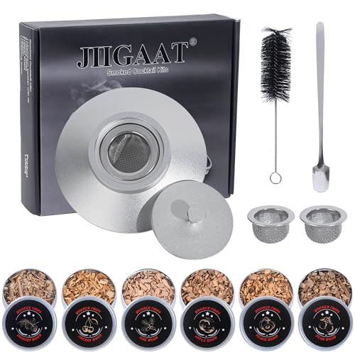 Whiskey Smoker Kit with 6 Chips (Silver)