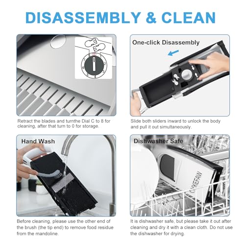 Safe Mandoline Slicer for Kitchen (3rd Gen, Black+Green)