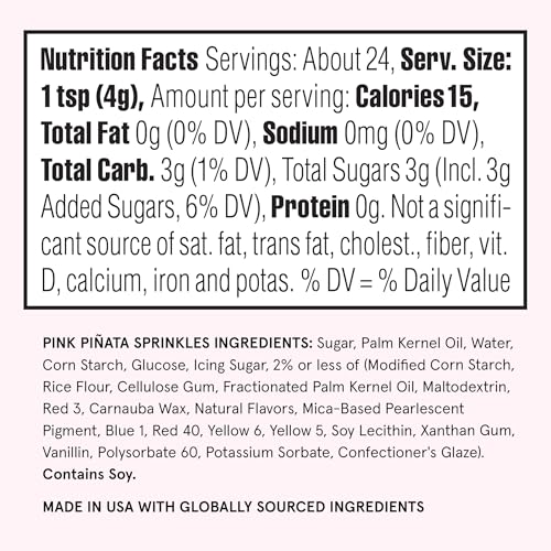 Pink Pinata Hot Pink & Rainbow Sprinkle Mix 1 Pack (4 Ounce)