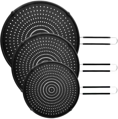 Silicone Splatter Screen for Frying Pan (3 black)